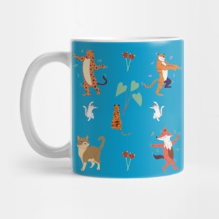 Groovy Tiger and Cat Dancing Mug